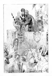 Edward I erklærer sin søn for prins af Wales af English School